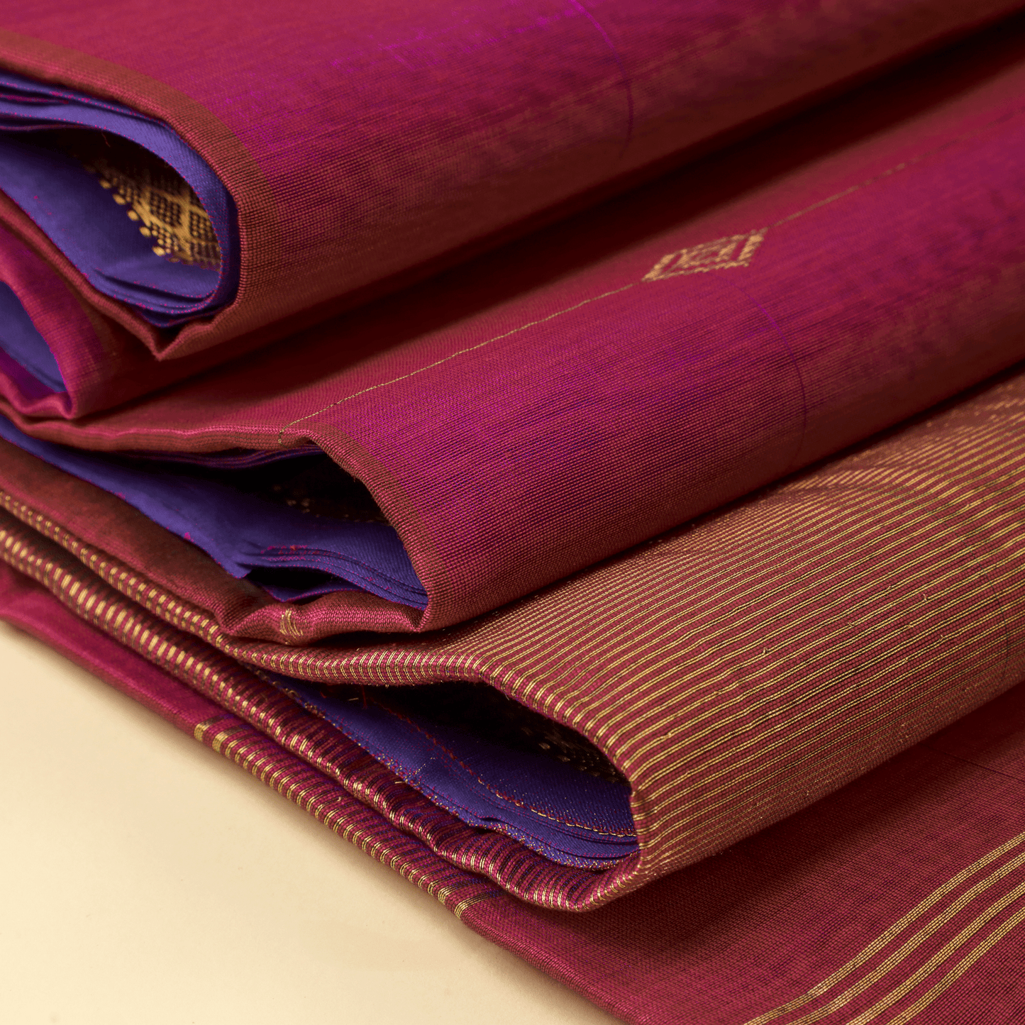 NANDINI - Pink Cotton Silk Maheshwari Saree