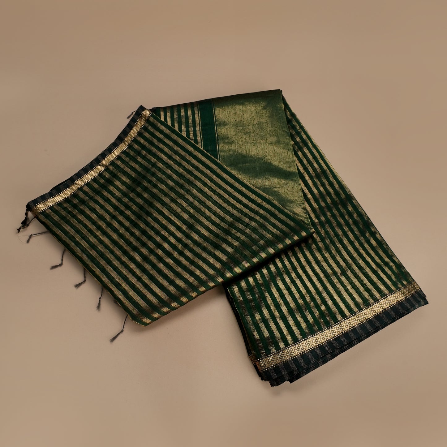 Green Cotton Maheshwari Saree
