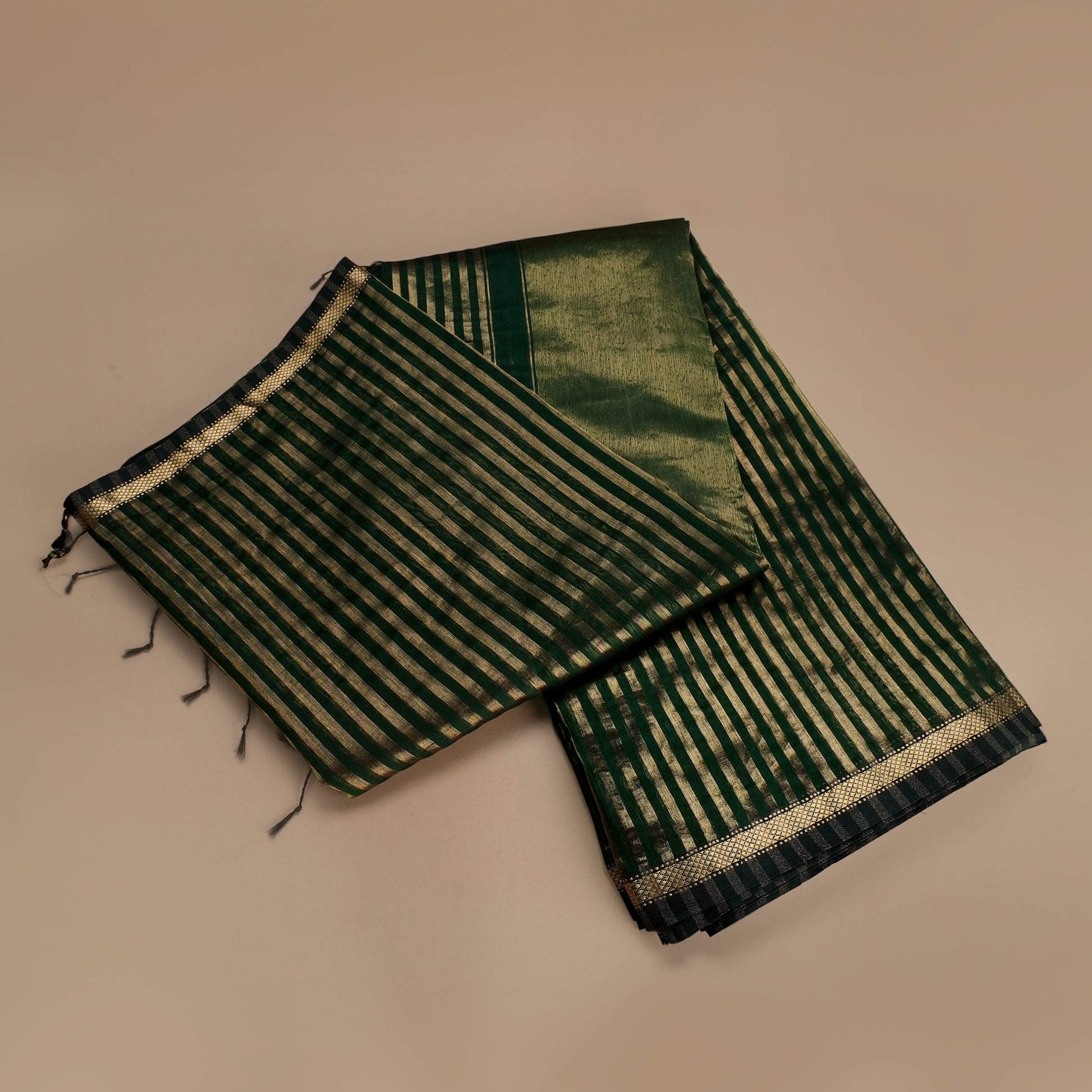 Green Cotton Maheshwari Saree