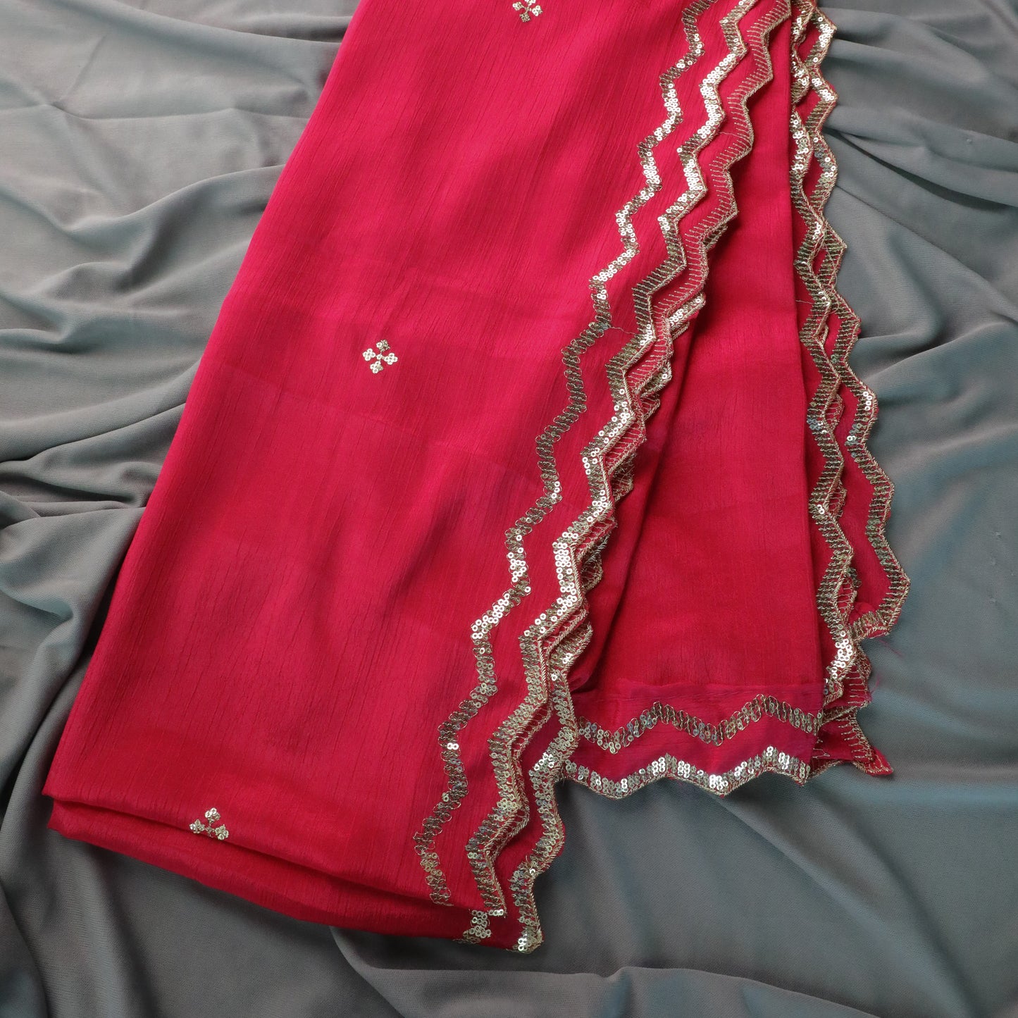 ASMITA - Red Chinnon Dupatta