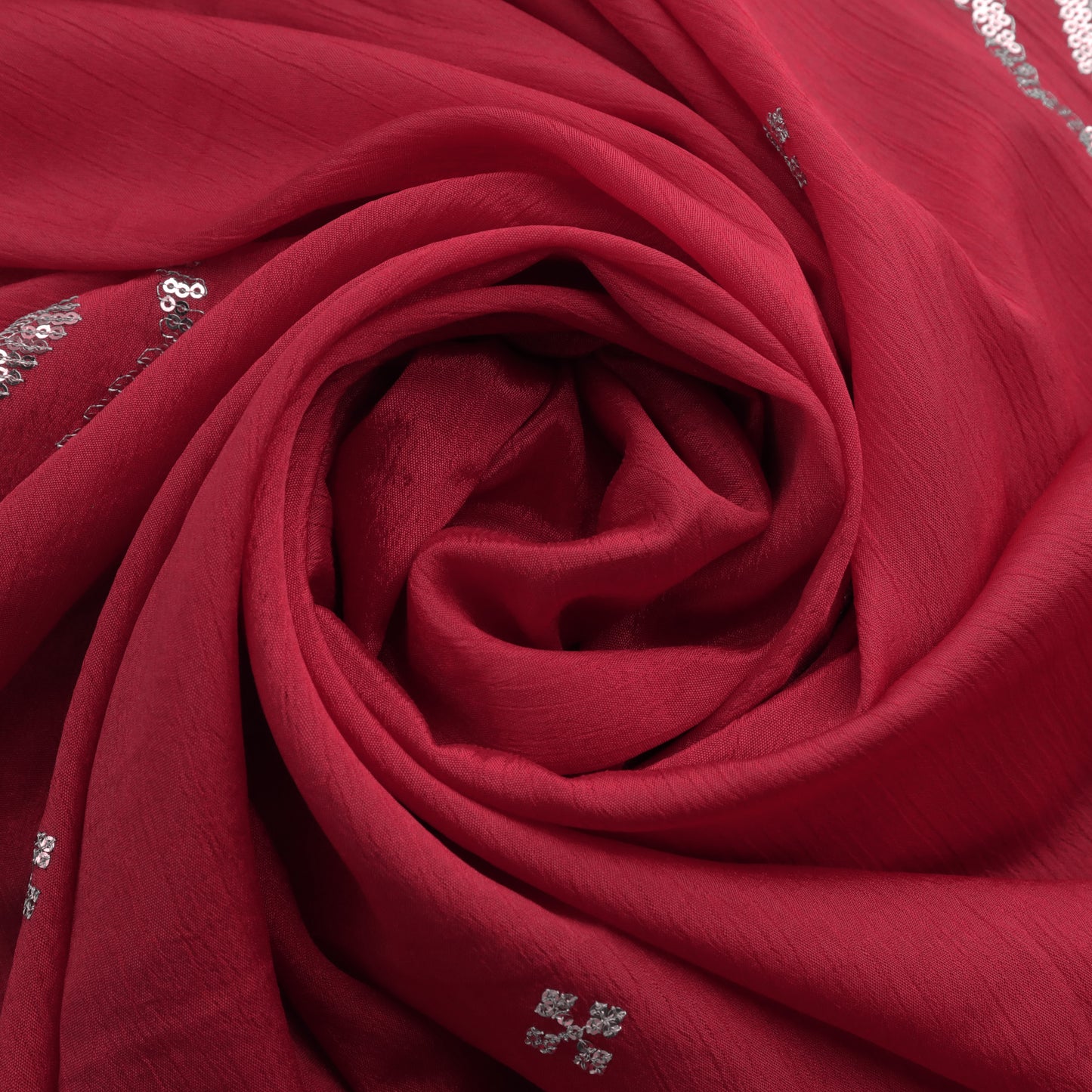 Red Designer Chinnon Dupatta