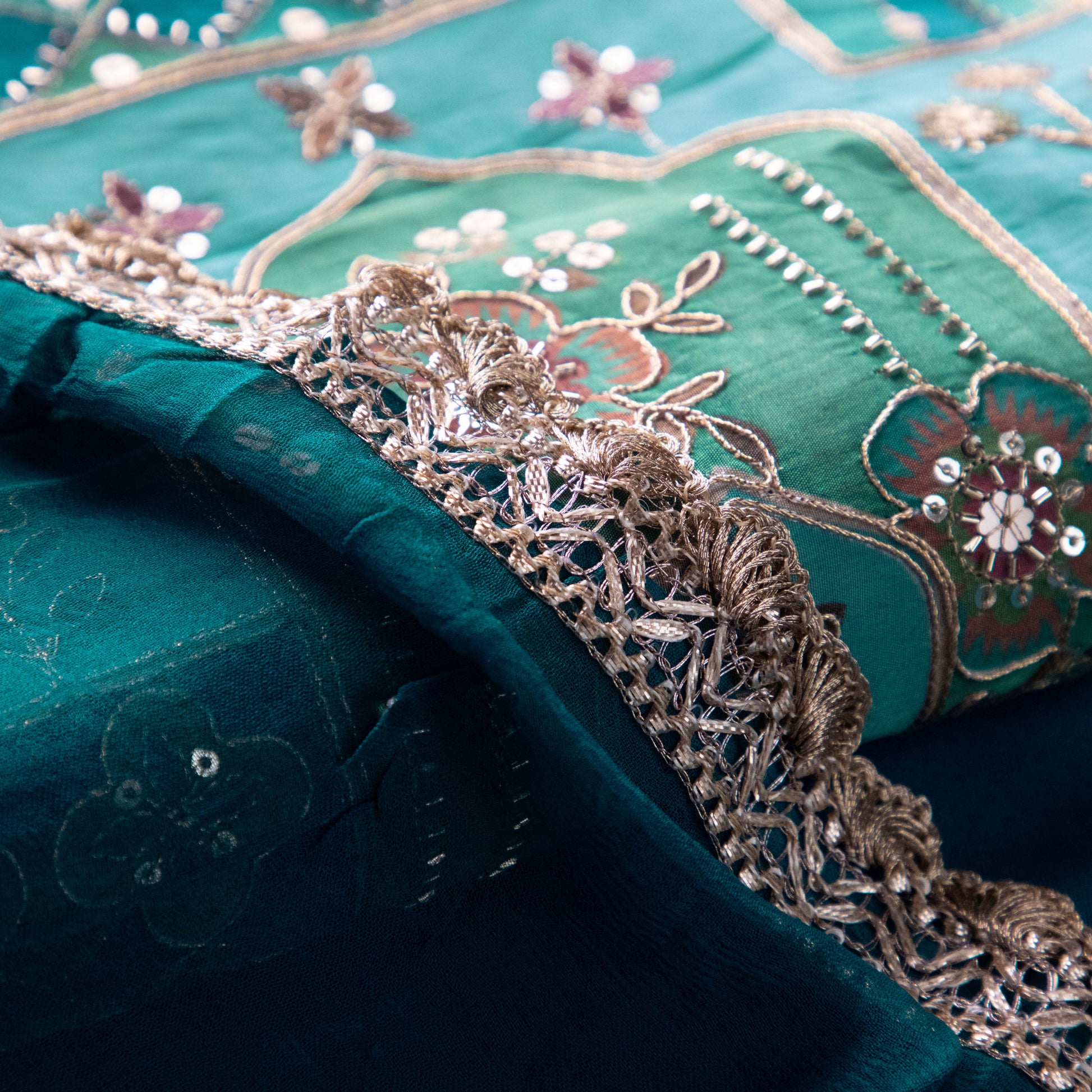 Turquoise Blue Kurta Suit Set - Anilaa 