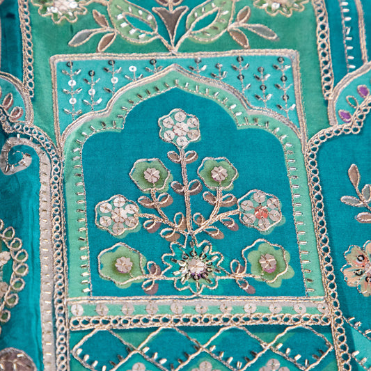 KAVYA - Turquoise Blue Glass Organza Suit Set