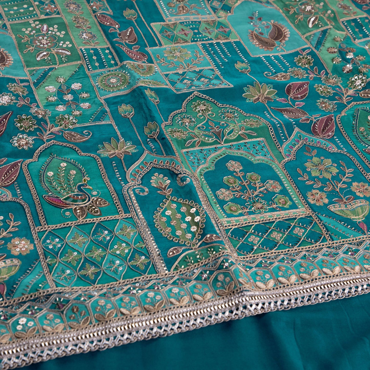 Turquoise Blue Kurta Suit Set - Anilaa