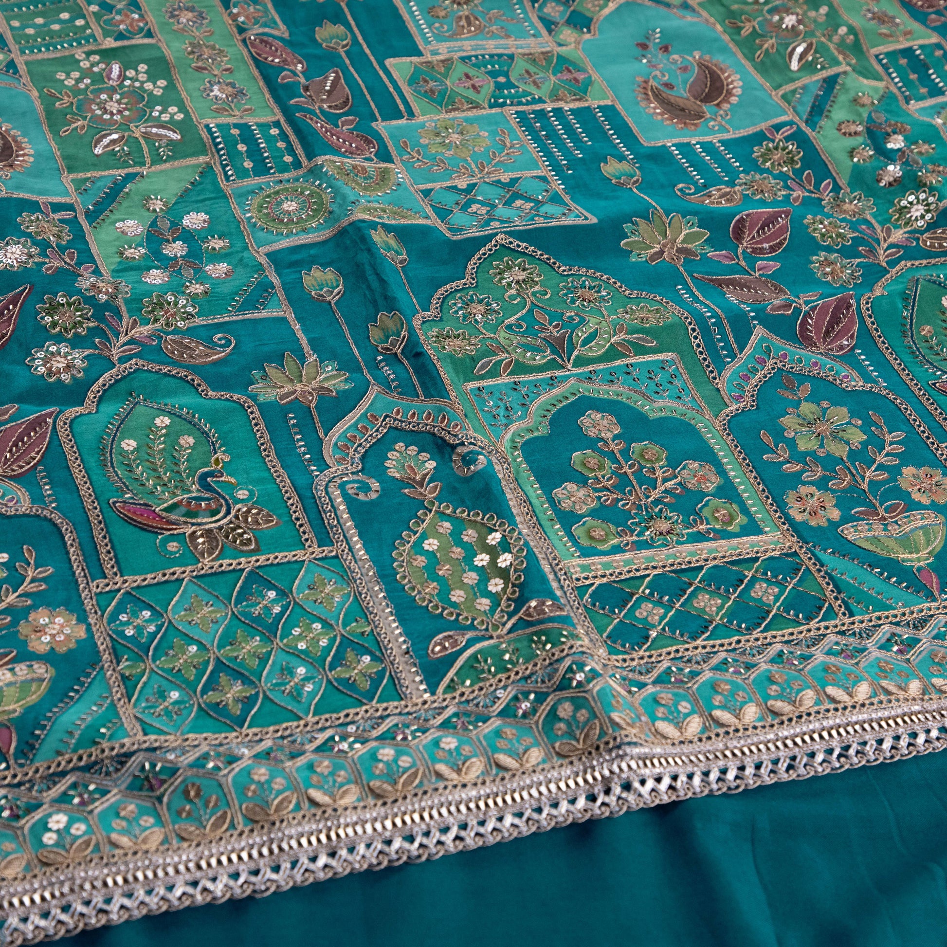 Turquoise Blue Kurta Suit Set - Anilaa