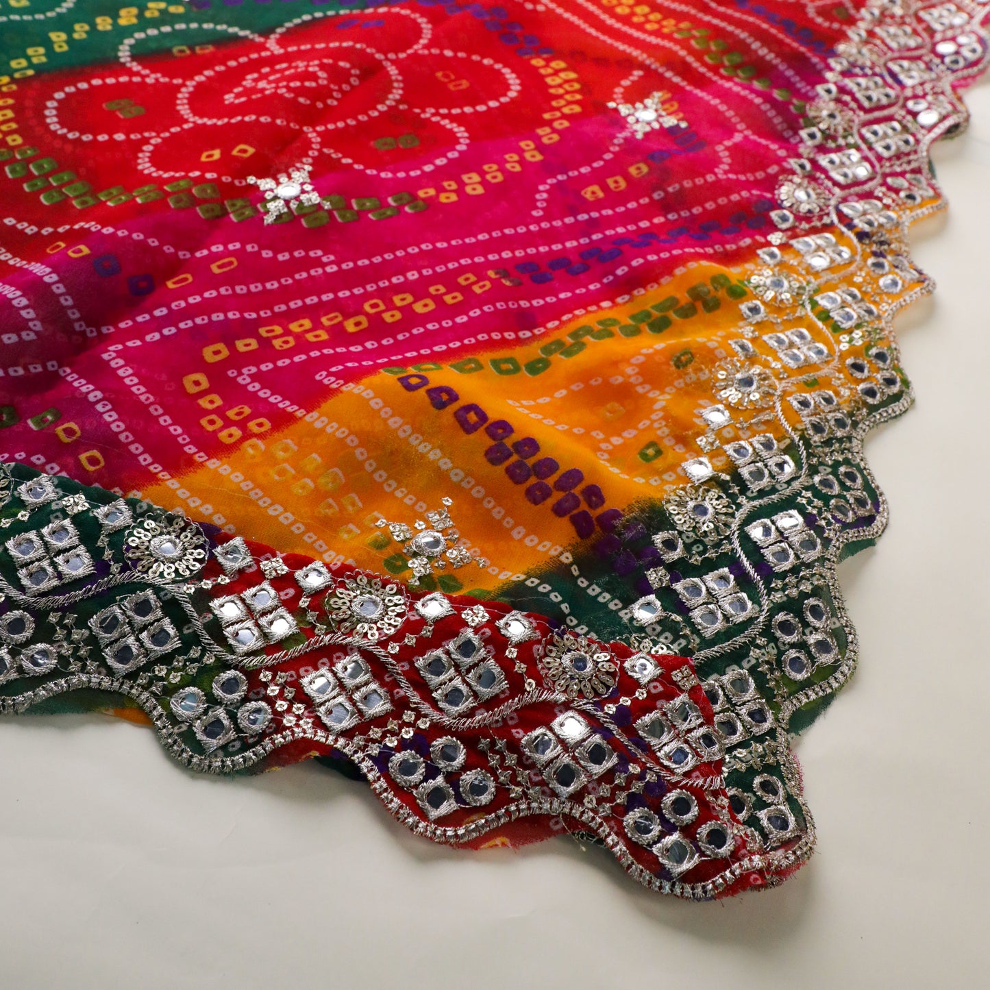 KESARI – Multicoloured Georgette Leheriya Dupatta