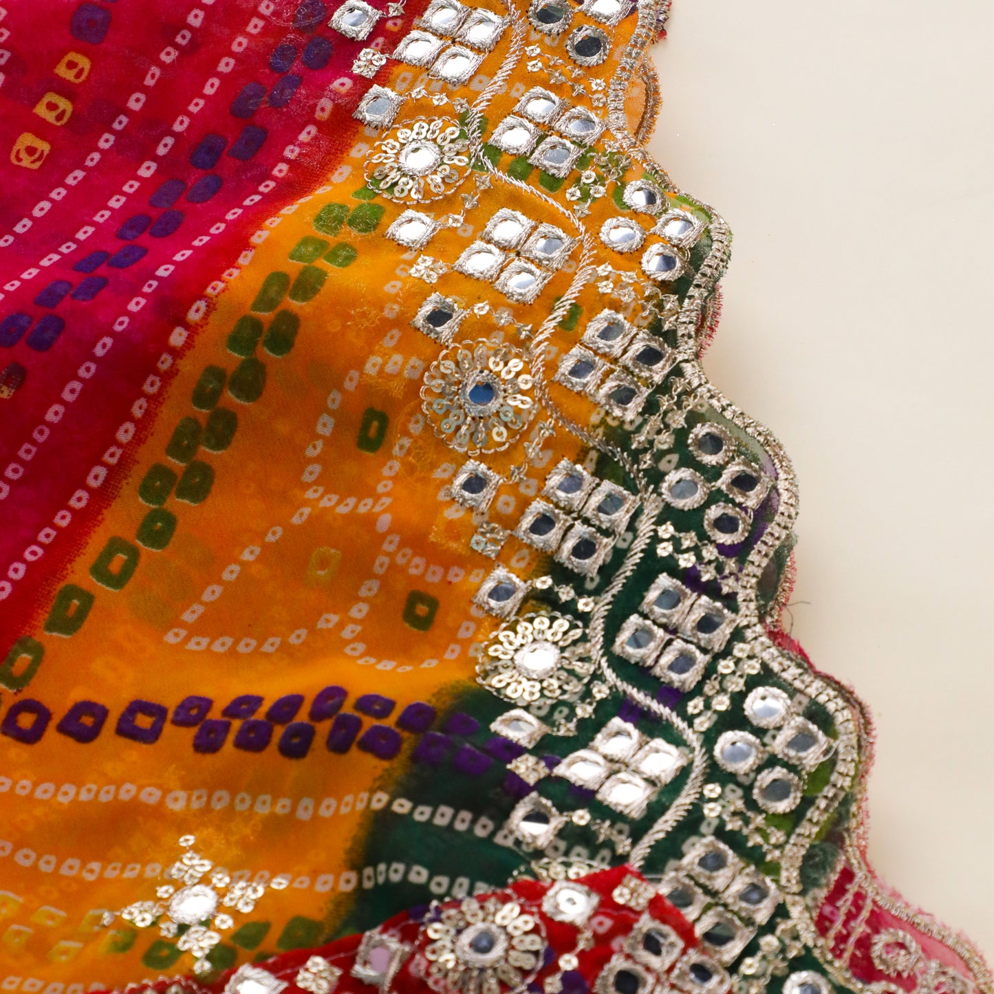 KESARI – Multicoloured Georgette Leheriya Dupatta