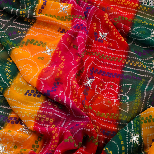 KESARI – Multicoloured Georgette Leheriya Dupatta