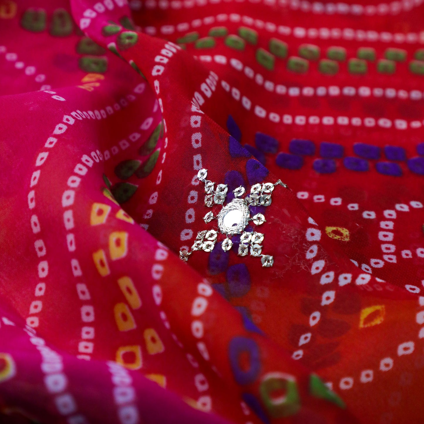 KESARI – Multicoloured Georgette Leheriya Dupatta