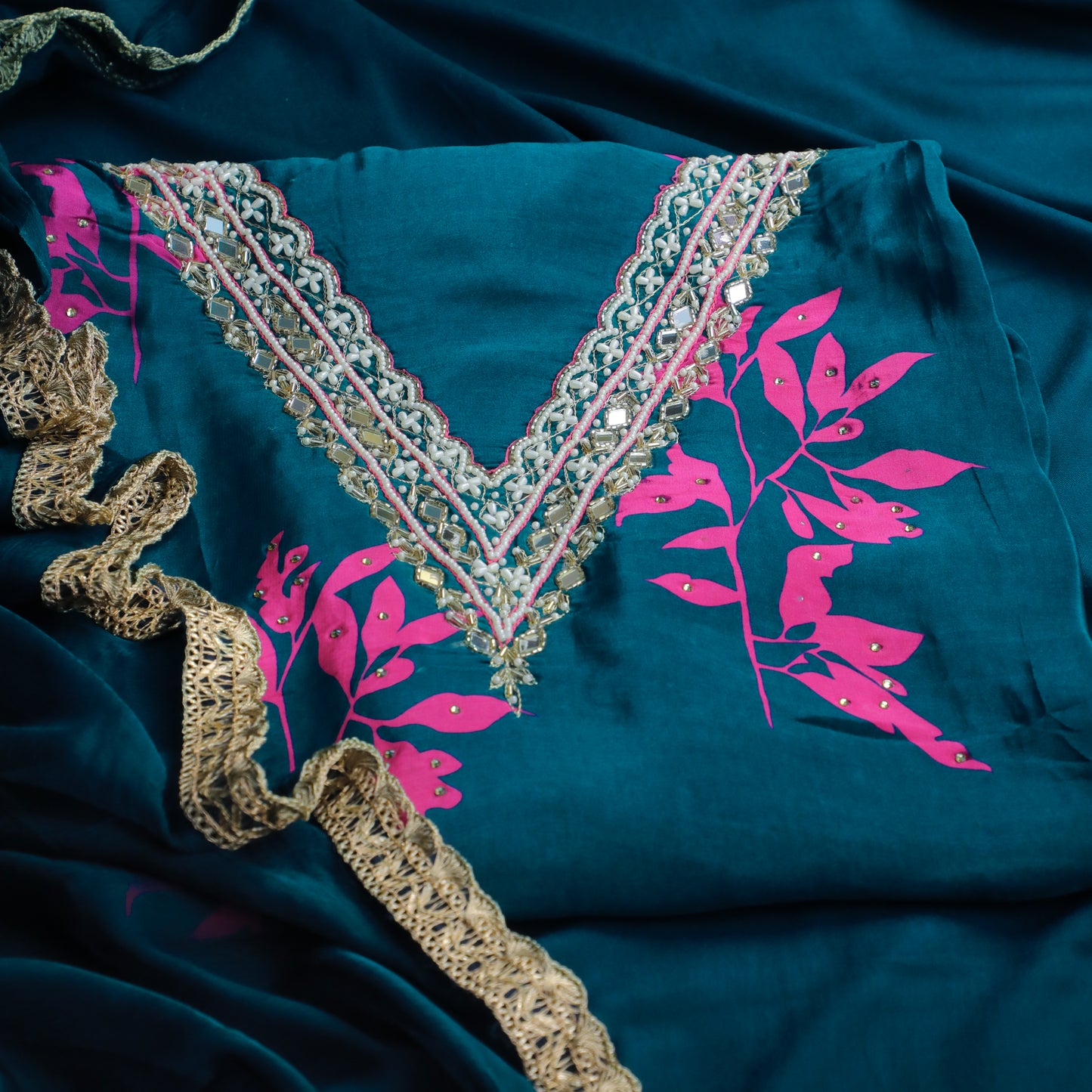 ANUPAMA - Airforce Blue Glass Organza Suit Set