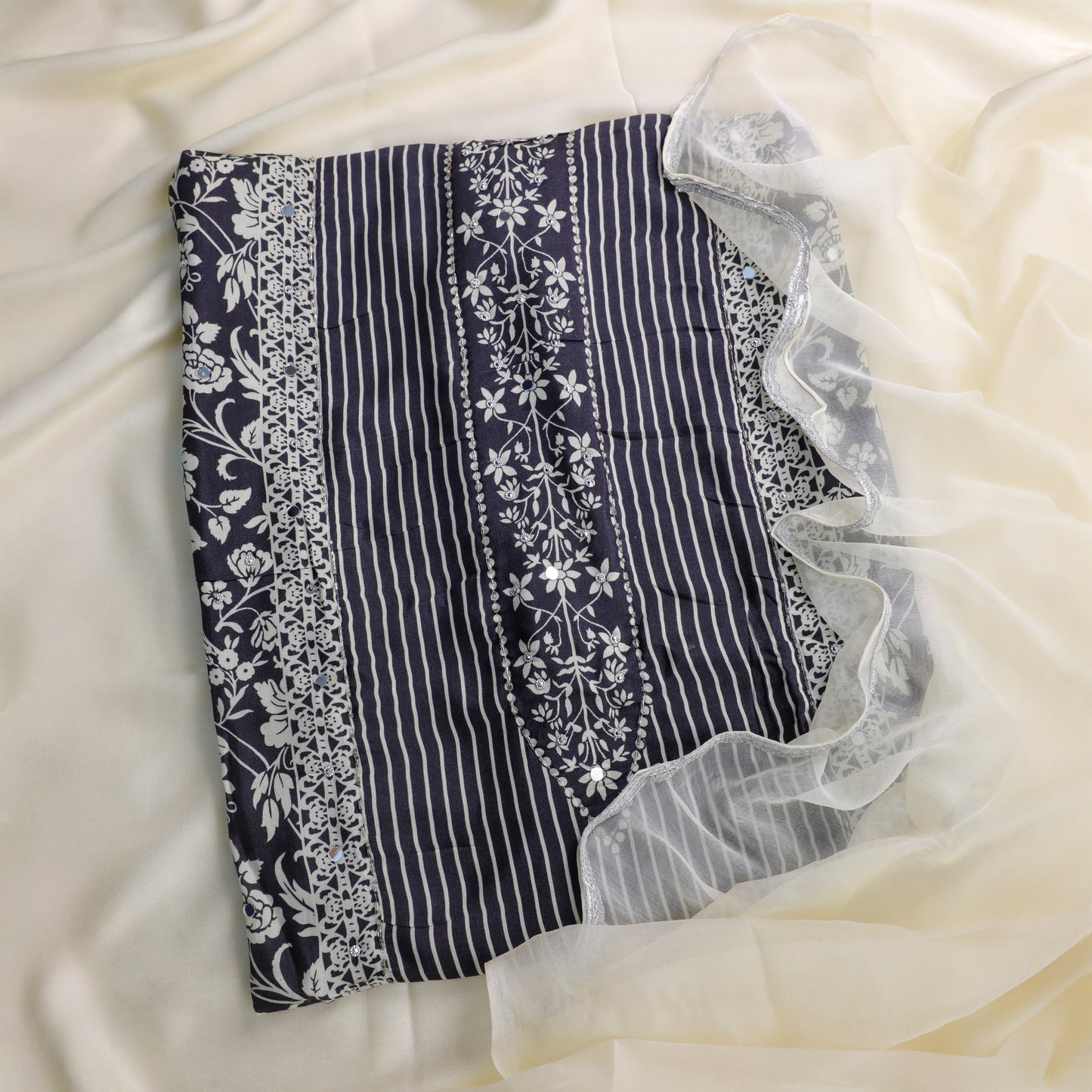 Black Cotton Blended Kurta Suit Set