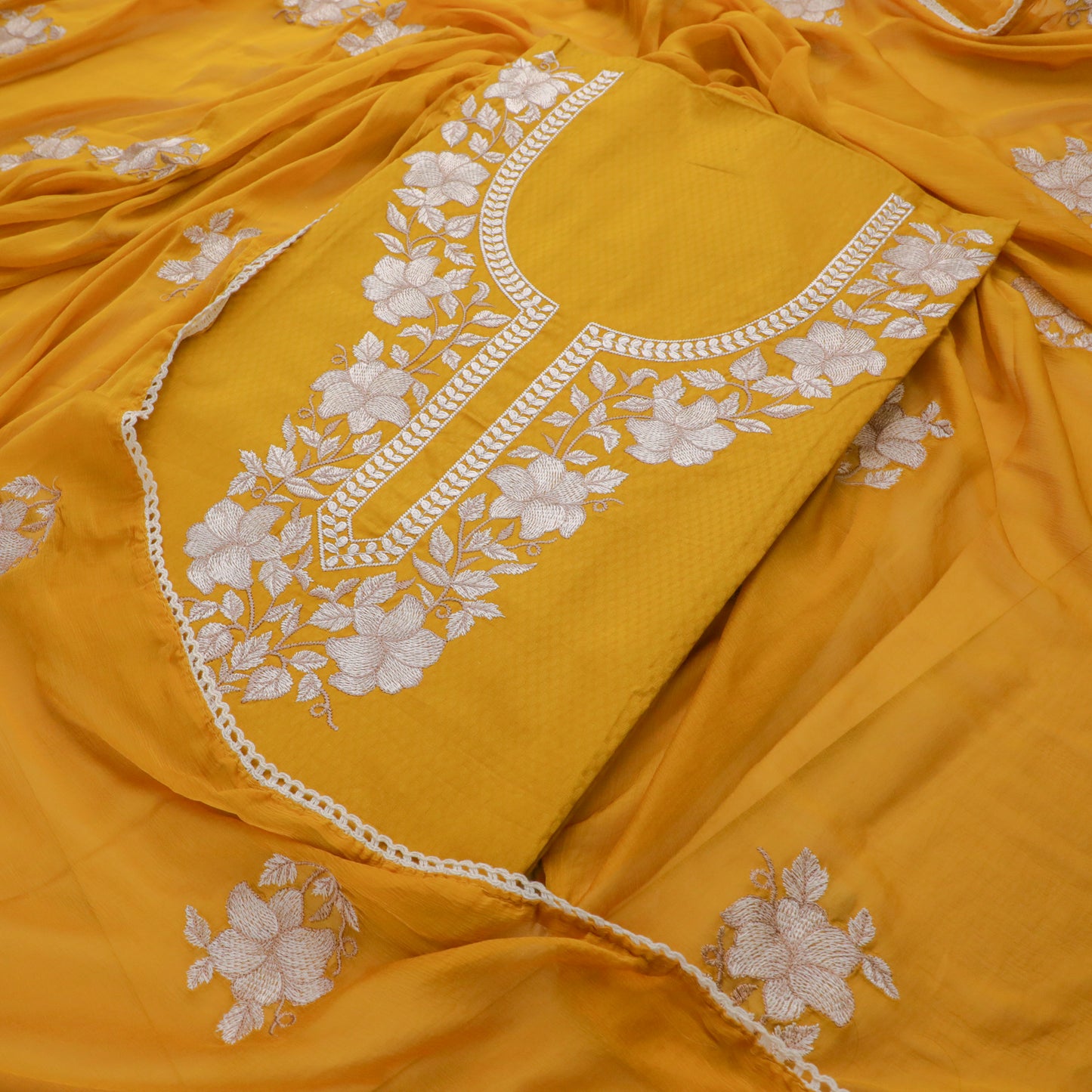PRATHA – Mustard Yellow Cotton Suit Set