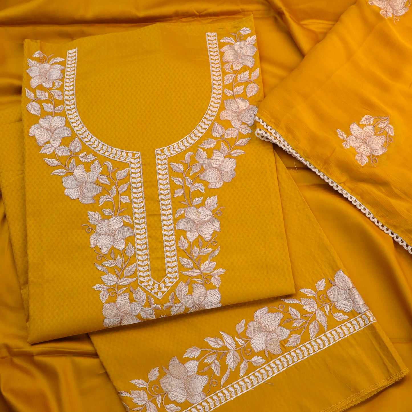 PRATHA – Mustard Yellow Cotton Suit Set