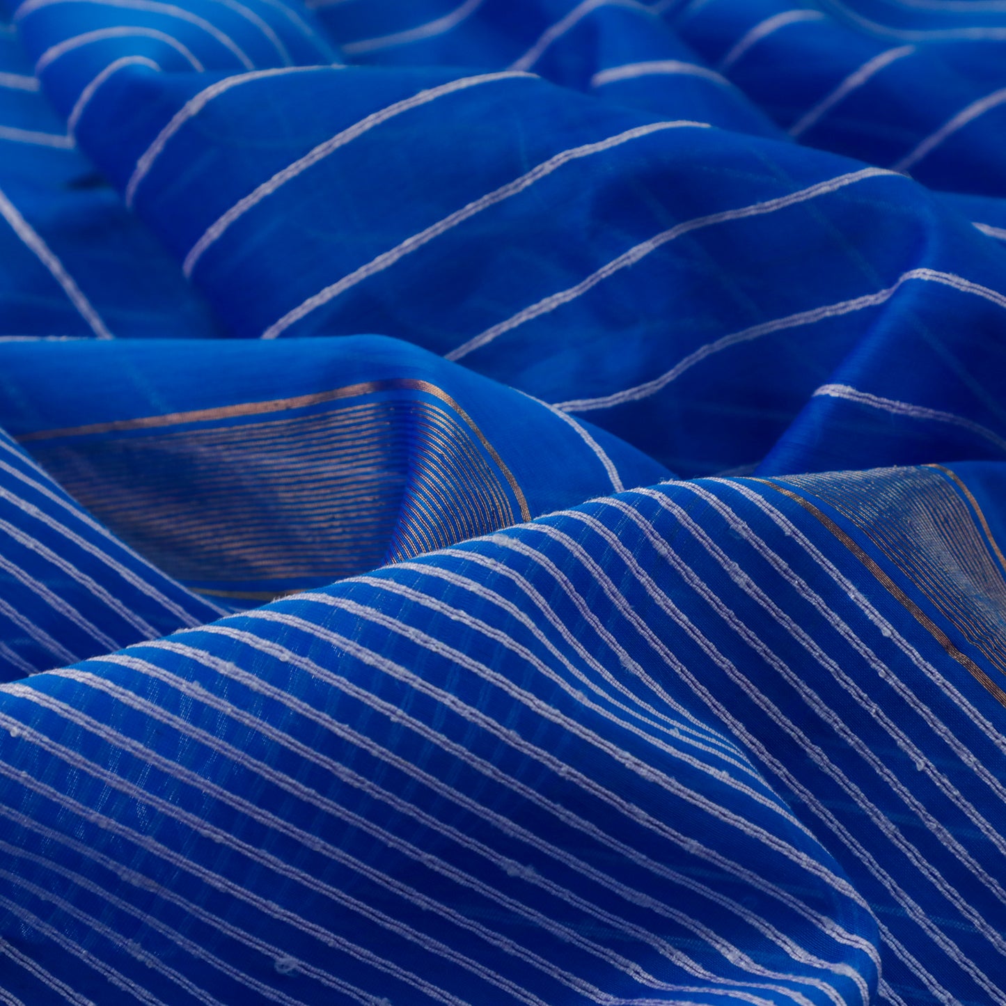 PREETI - T.Blue Cotton Silk Maheshwari Saree
