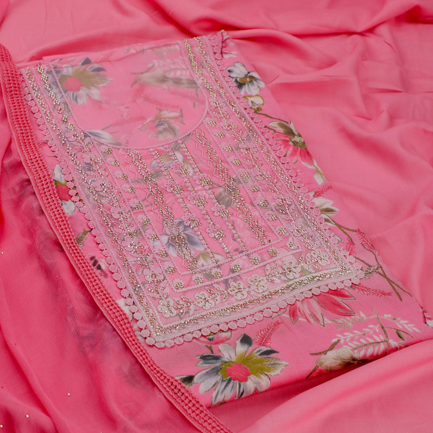PURVA – Pink Cotton Suit Set