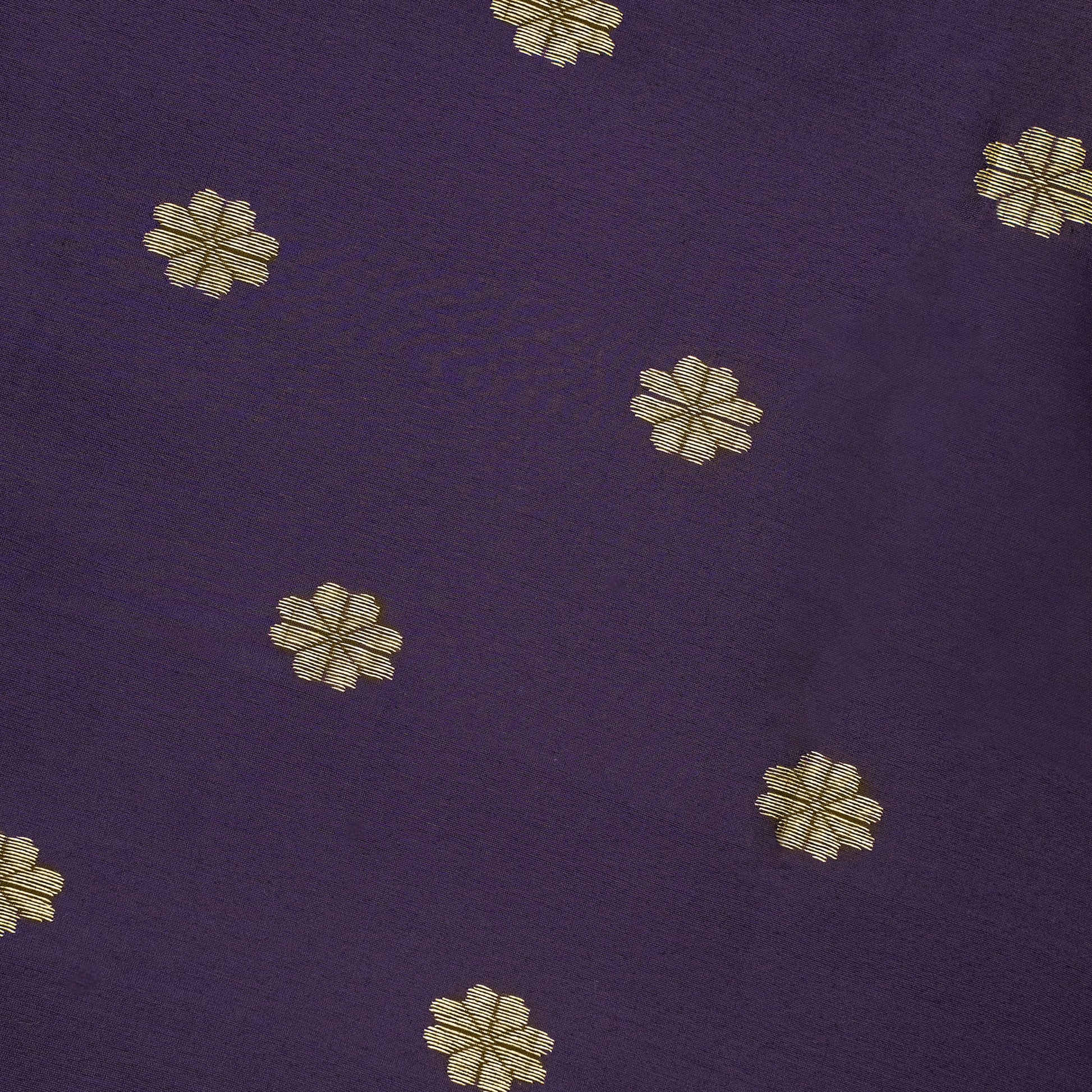 Purple Silk Maheshwari Saree with Floral Motifs