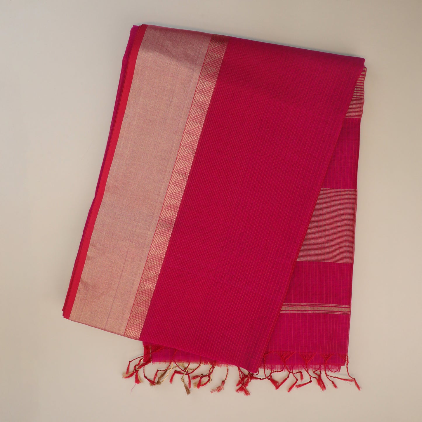 RESHMI - Pink Cotton Silk Maheshwari Saree