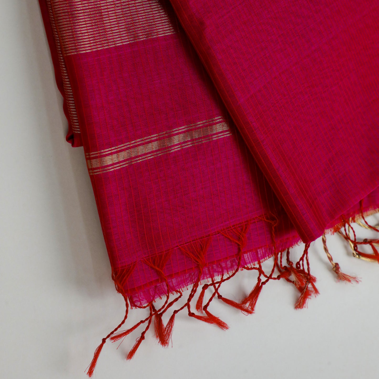 RESHMI - Pink Cotton Silk Maheshwari Saree