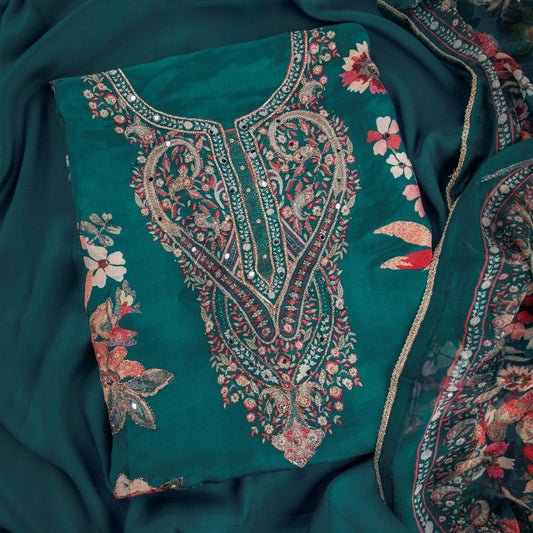 SHRADDHA - Peacock Blue Kurta Set