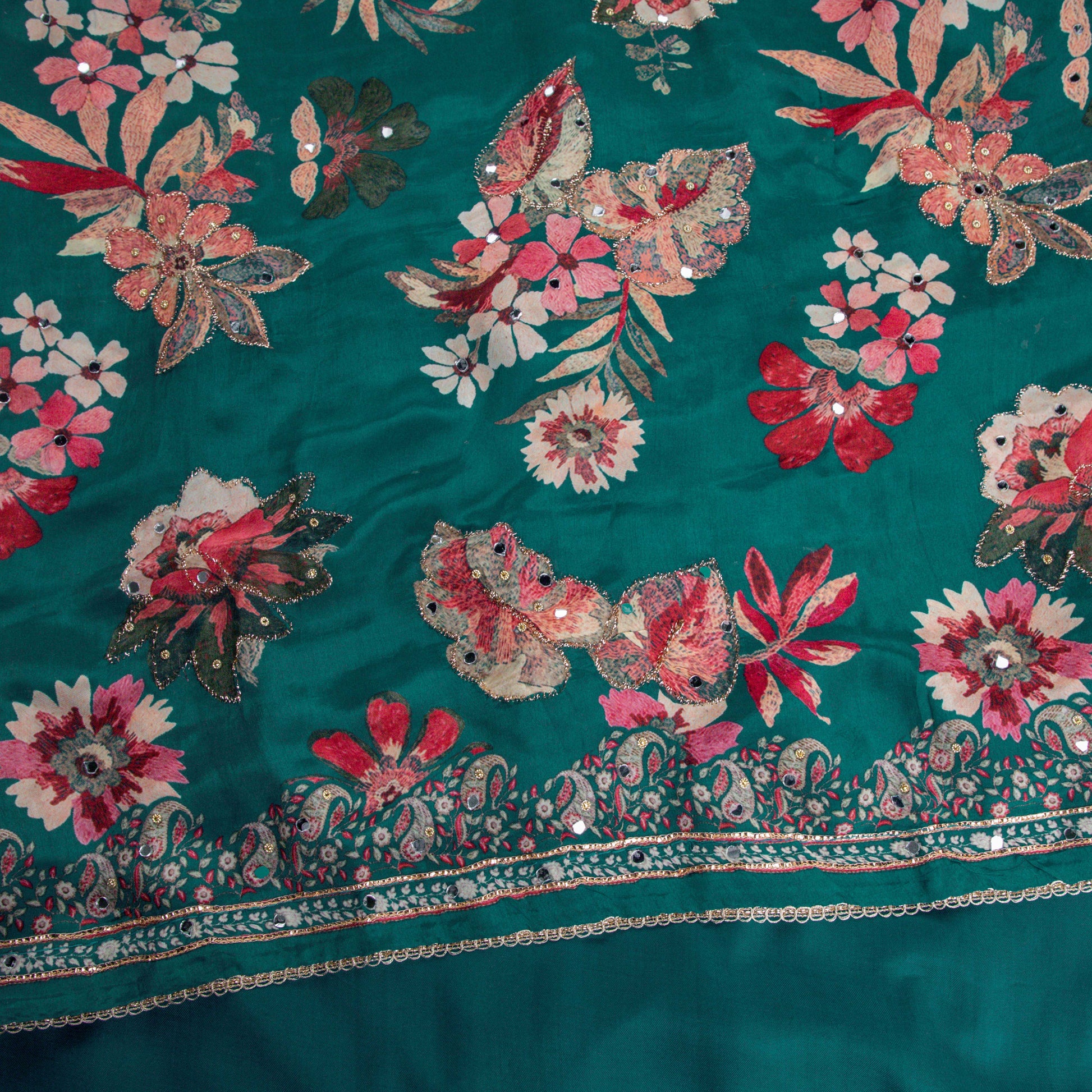 Peacock Blue Silk Kurta Set - Anilaa