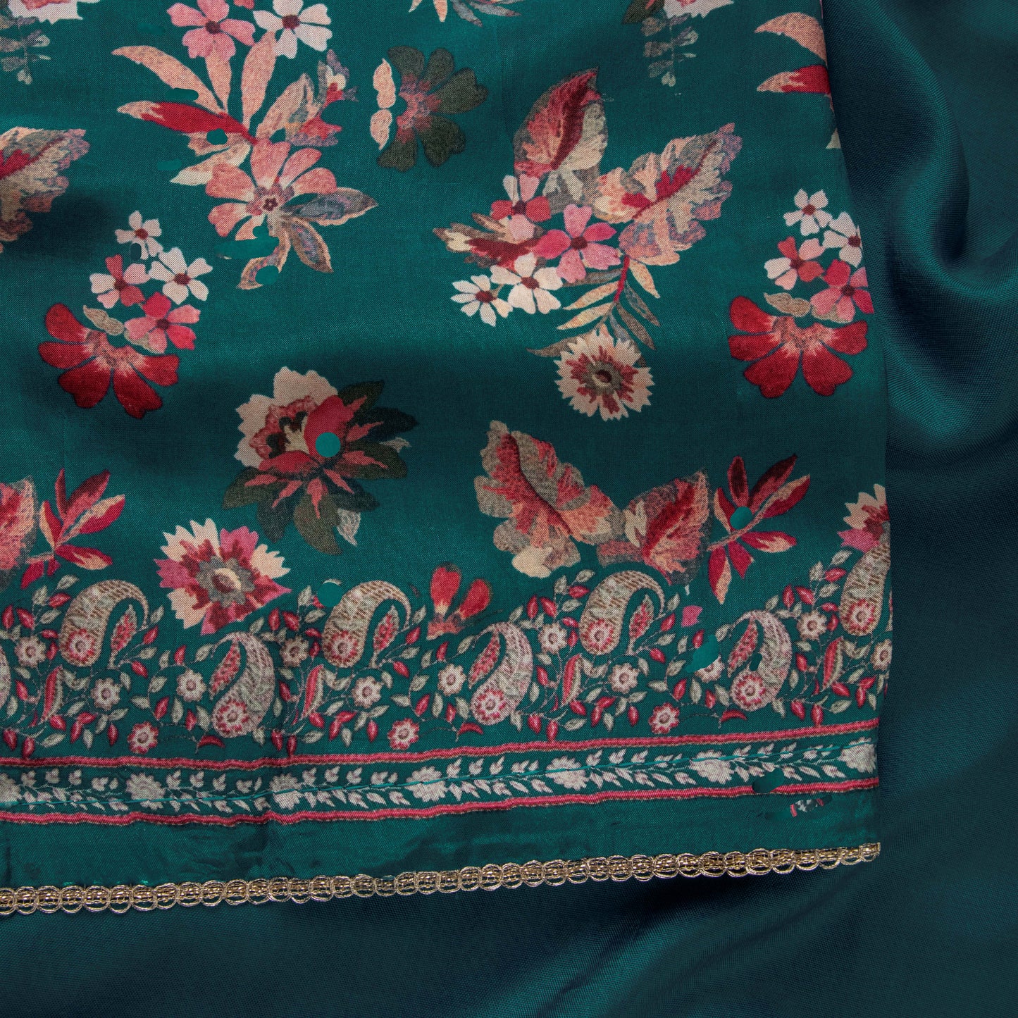 Peacock Blue Suit Set - Dress Material