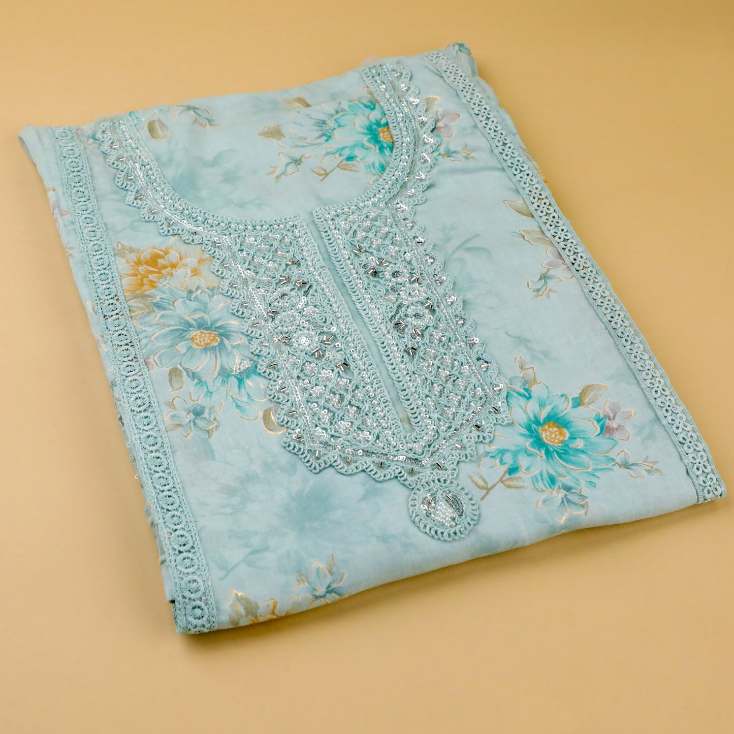 SUHANA – Sky Blue Cotton Suit Set